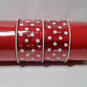 Solid Red & Red & White Polka Dot Ribbon